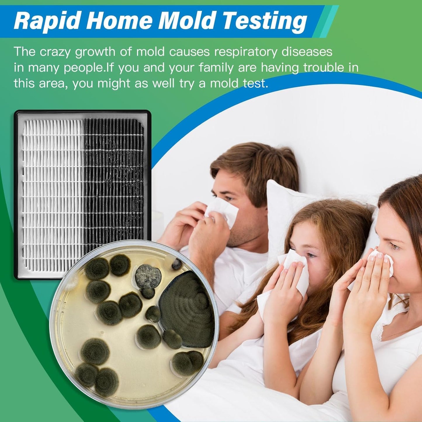 Mold Test Kit for Home - 12 Simple Detection Tests,Test HVAC System,Home Surfaces,& Indoor Air Quality Testing Kits,DIY Mold Detector at Home