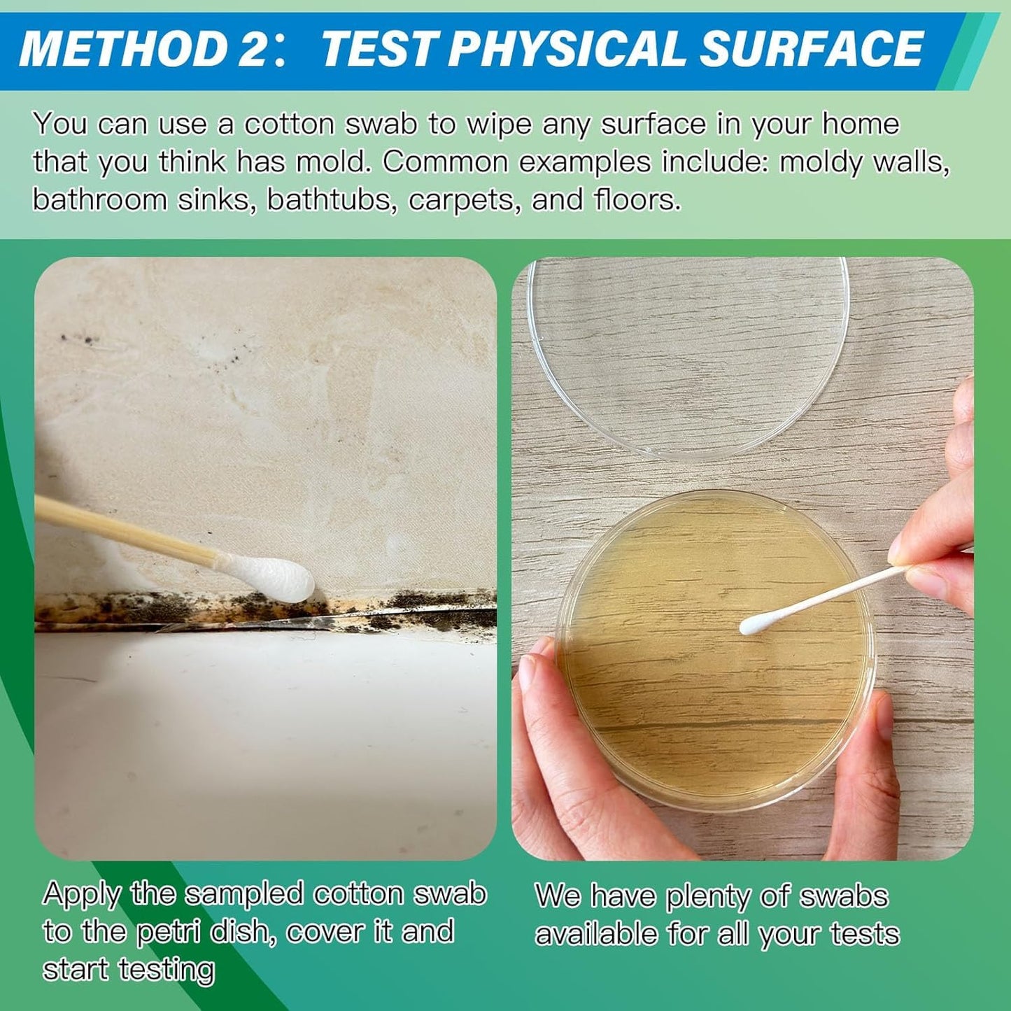 Mold Test Kit for Home - 12 Simple Detection Tests,Test HVAC System,Home Surfaces,& Indoor Air Quality Testing Kits,DIY Mold Detector at Home